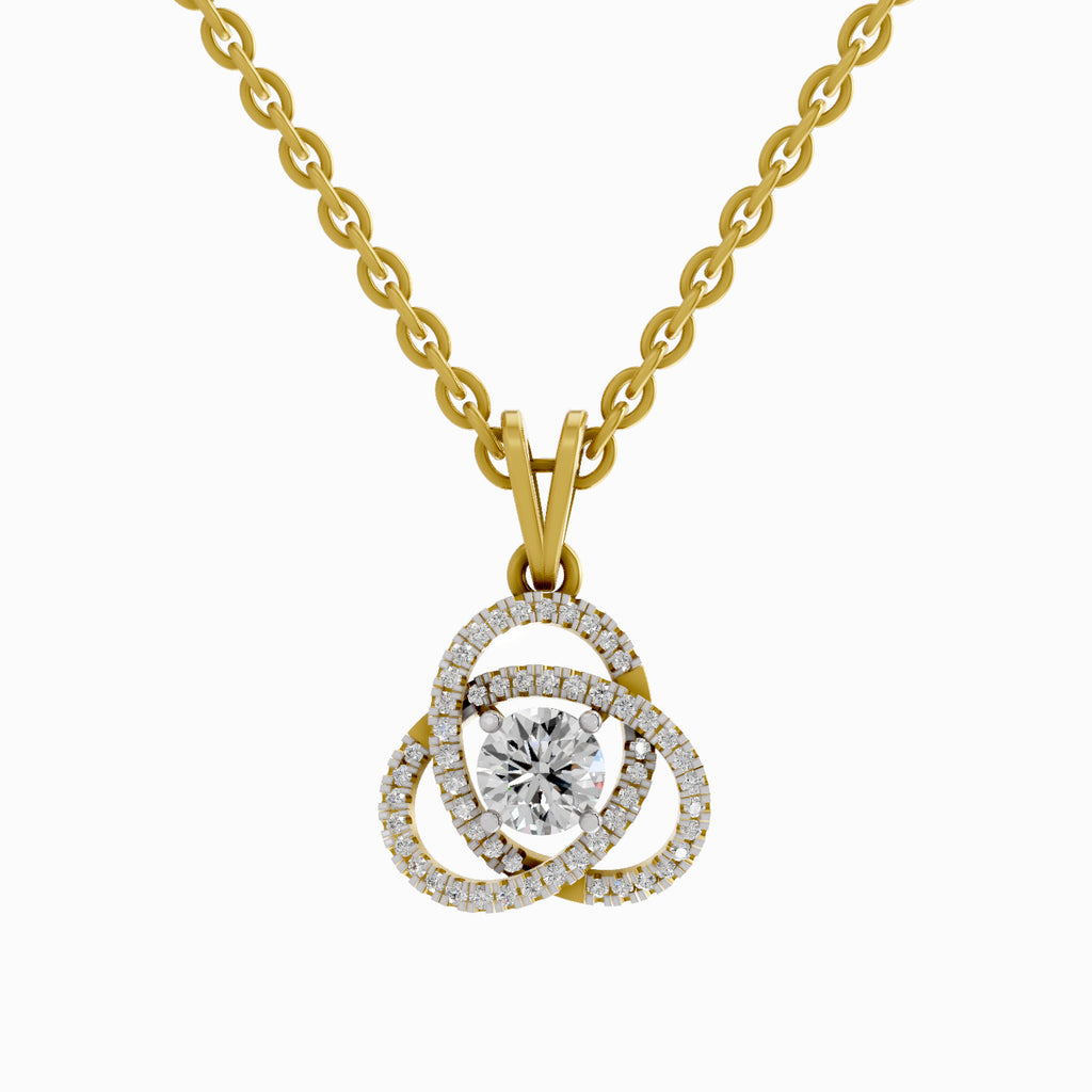 0.50 ct Infinity Knot Halo Diamond Pendant in 14K