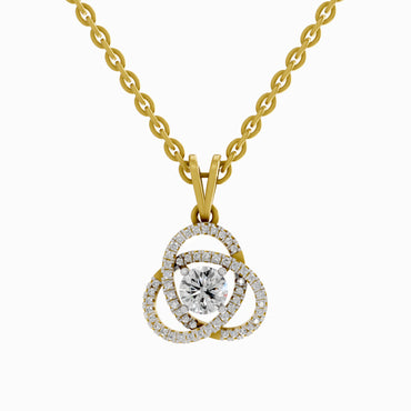 0.50 ct Infinity Knot Halo Diamond Pendant in 14K