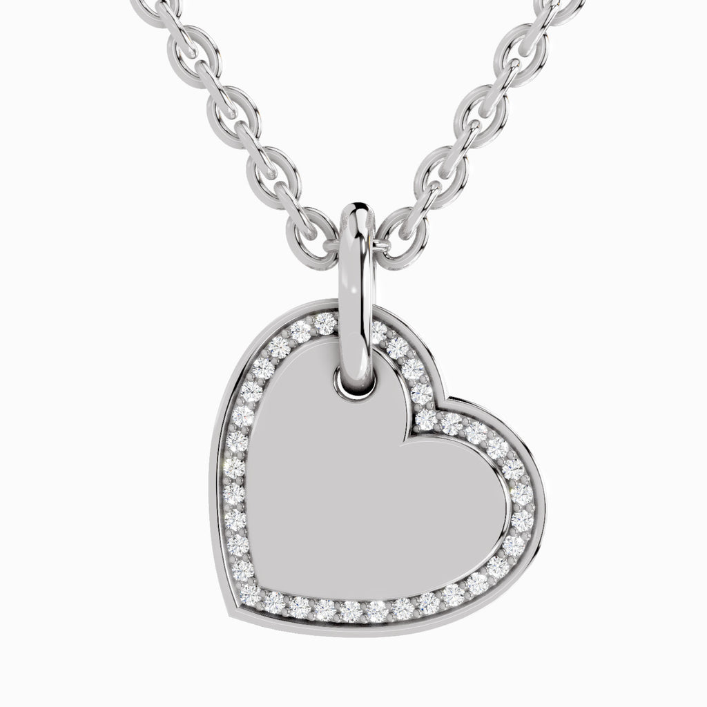 0.07 Carat Heart Pendant | 14K White Gold