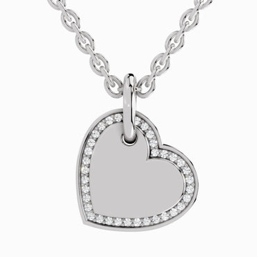 0.07 Carat Heart Pendant | 14K White Gold