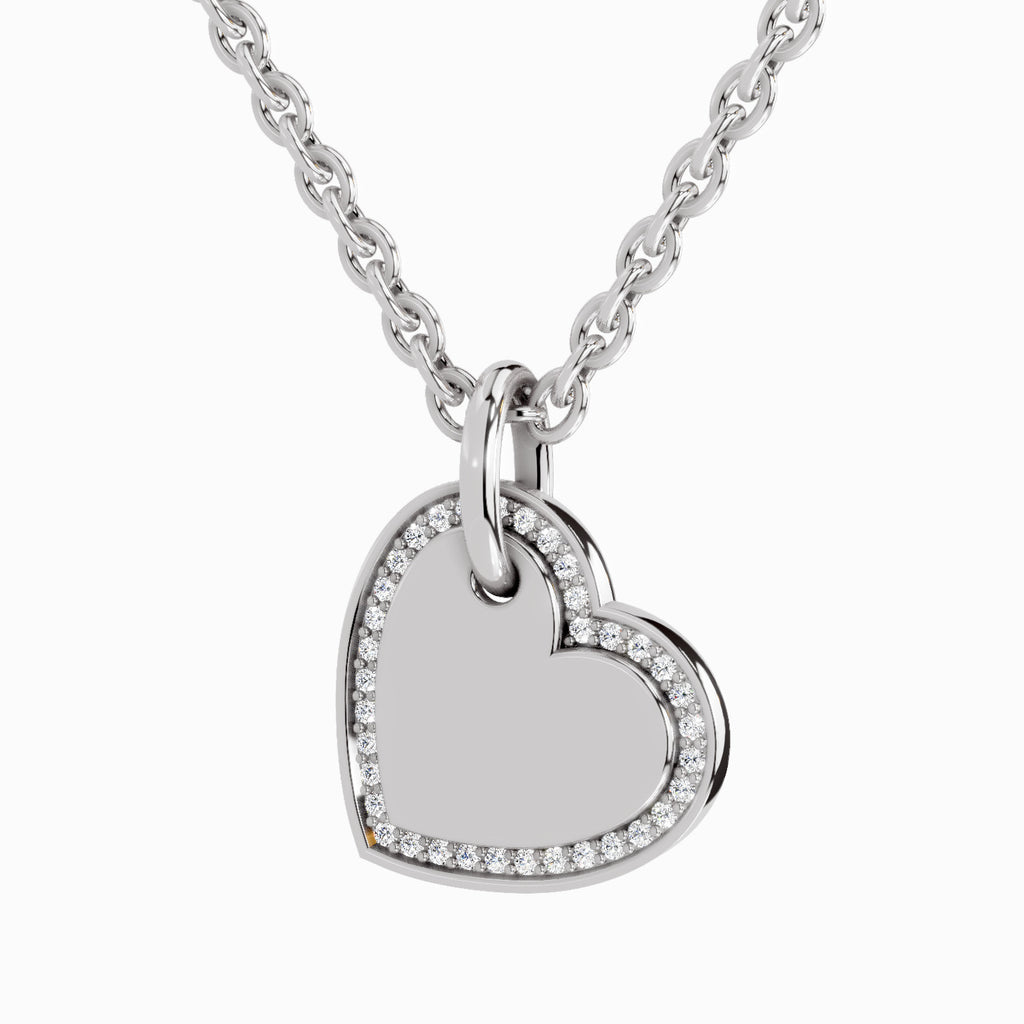 0.07 Carat Heart Pendant | 14K White Gold