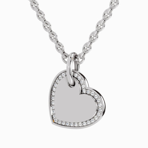0.07 Carat Heart Pendant | 14K White Gold