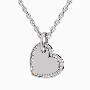 0.07 Carat Heart Pendant | 14K White Gold