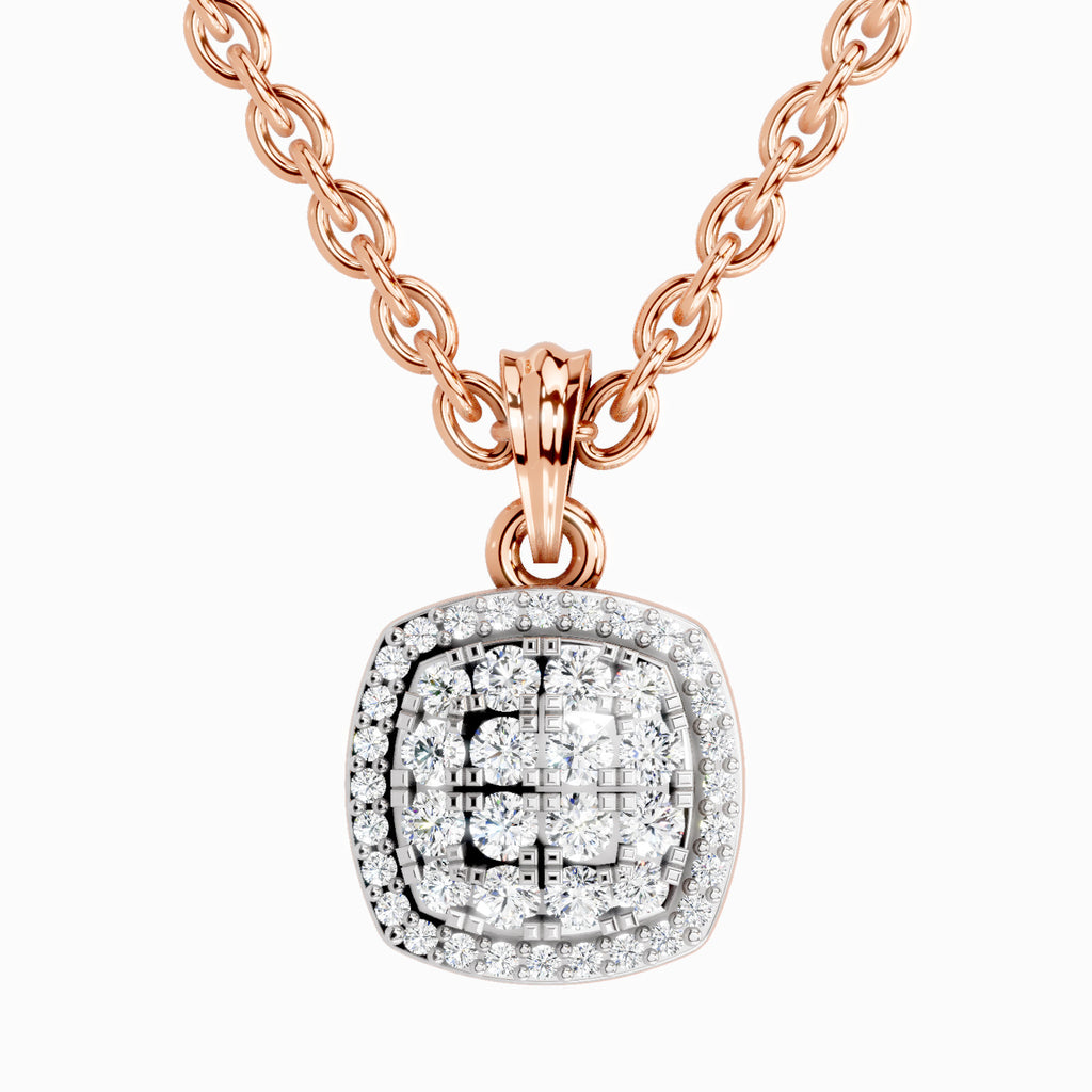 0.26 Carat Round Cluster Pendant | 14K Rose Gold