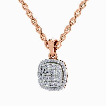 0.26 Carat Round Cluster Pendant | 14K Rose Gold