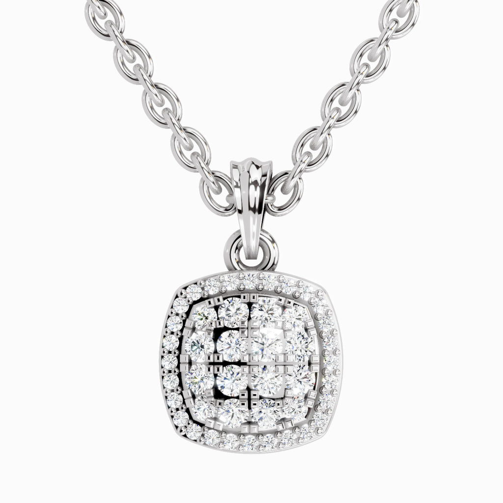 0.26 Carat Round Cluster Pendant | 14K White Gold