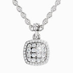 0.26 Carat Round Cluster Pendant | 14K White Gold