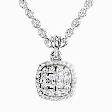 0.26 Carat Round Cluster Pendant | 14K White Gold