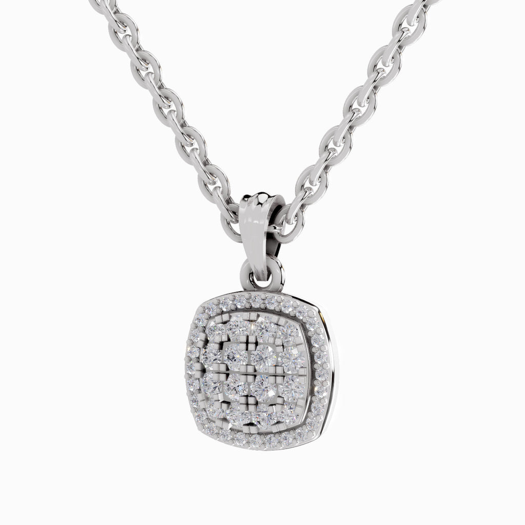 0.26 Carat Round Cluster Pendant | 14K White Gold