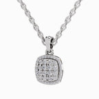 0.26 Carat Round Cluster Pendant | 14K White Gold