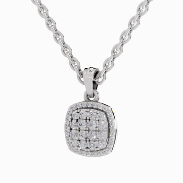 0.26 Carat Round Cluster Pendant | 14K White Gold