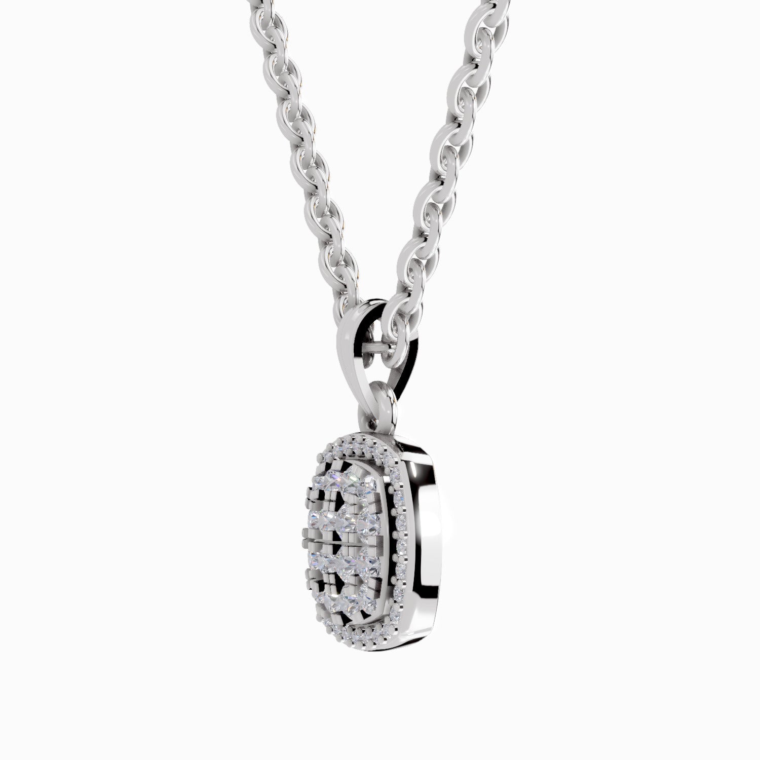 0.26 Carat Round Cluster Pendant | 14K White Gold