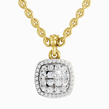 0.26 Carat Round Cluster Pendant | 14K Yellow Gold