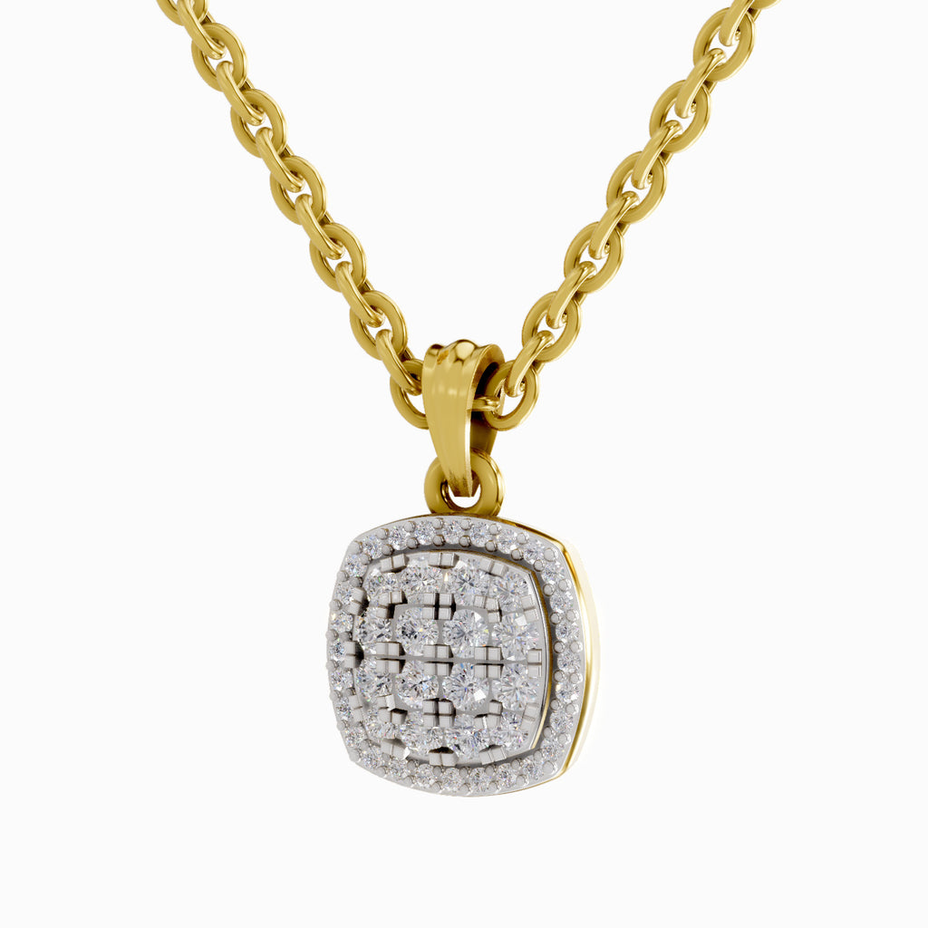 0.26 Carat Round Cluster Pendant | 14K Yellow Gold