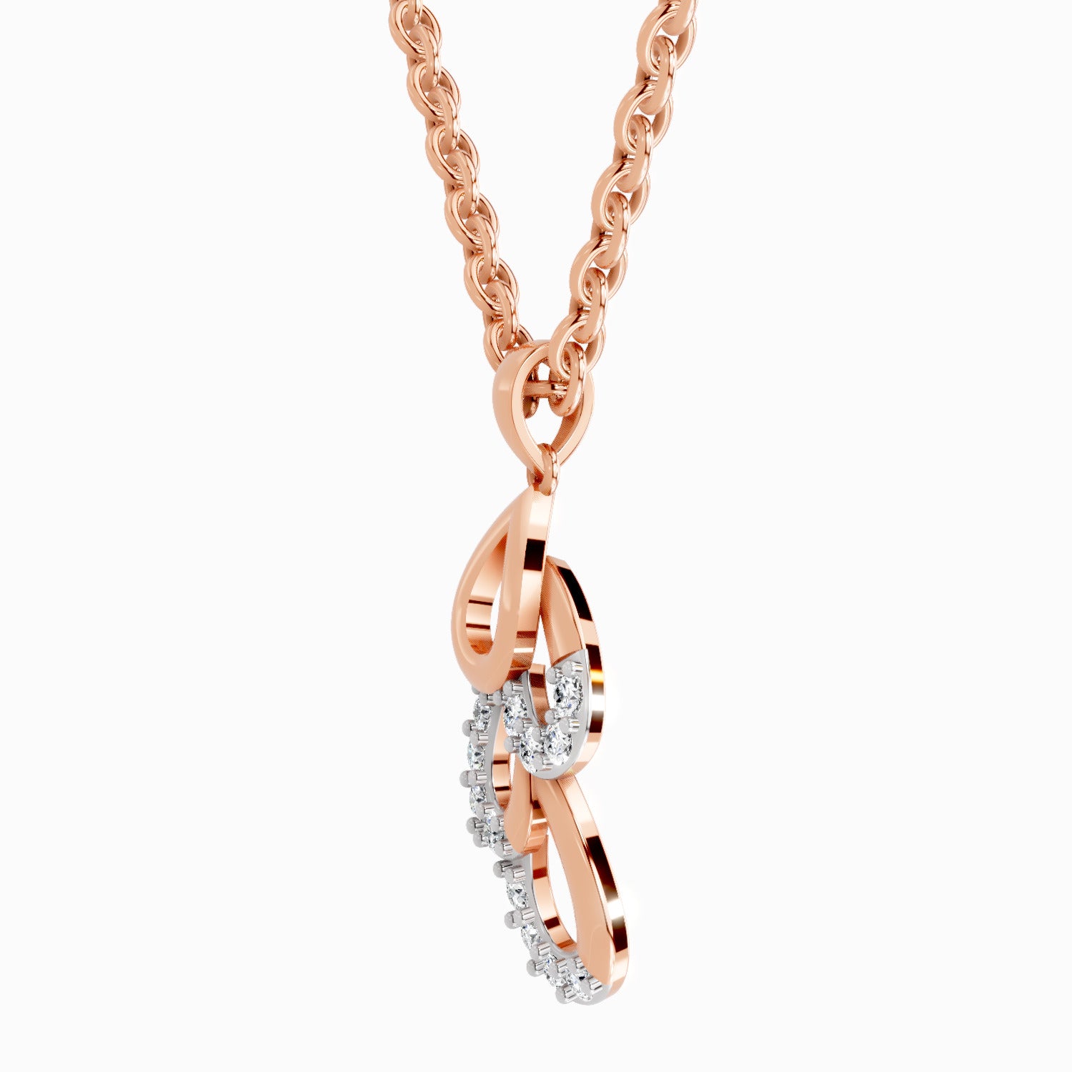 Lab Grown Diamond 0.12 Carat Drop Pendant for Women in 14K