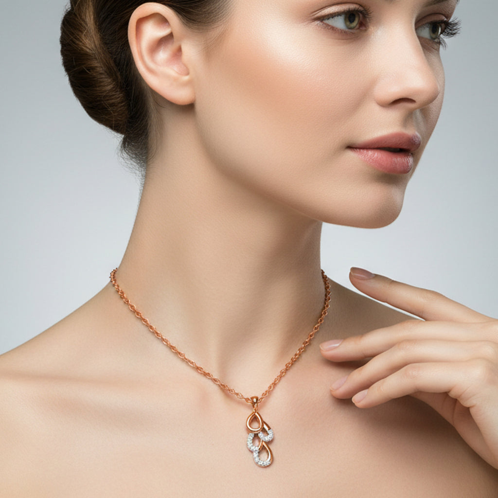 Lab Grown Diamond 0.12 Carat Drop Pendant for Women in 14K