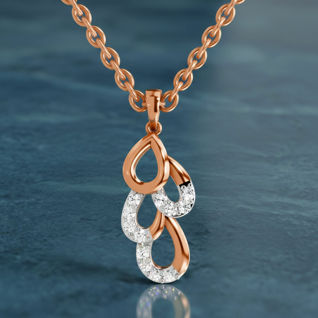 Lab Grown Diamond 0.12 Carat Drop Pendant for Women in 14K