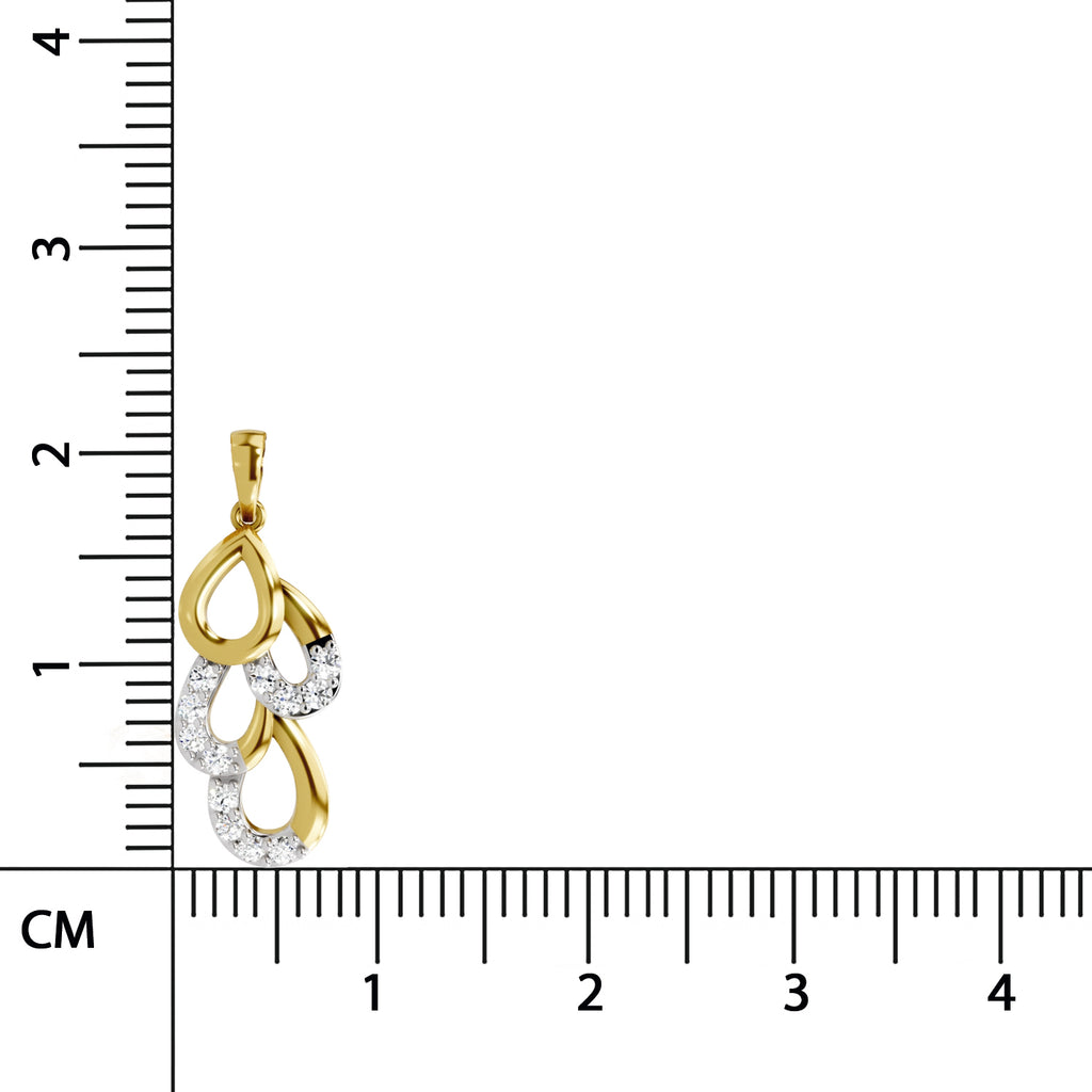 Lab Grown Diamond 0.12 Carat Drop Pendant for Women in 14K