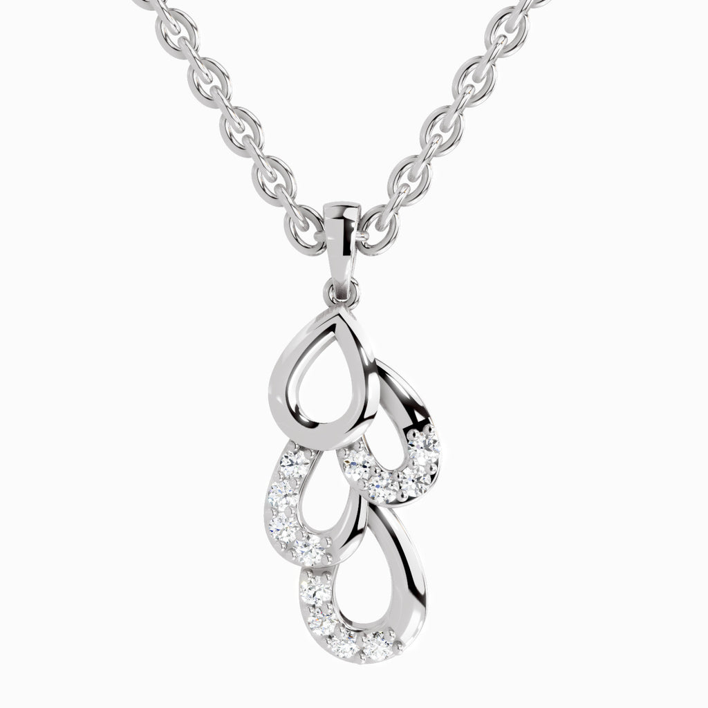 Lab Grown Diamond 0.12 Carat Drop Pendant for Women in 14K