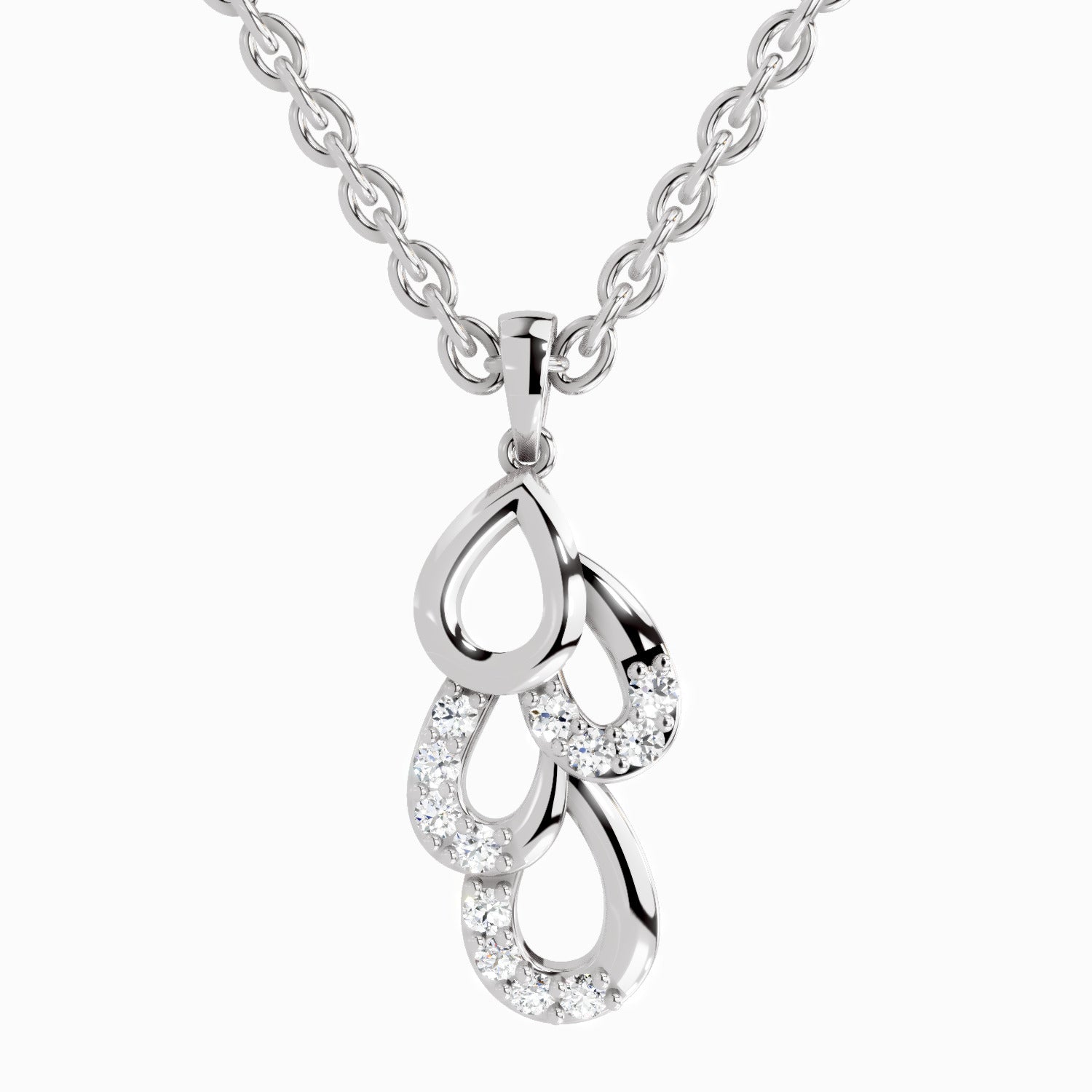 Lab Grown Diamond 0.12 Carat Drop Pendant for Women in 14K