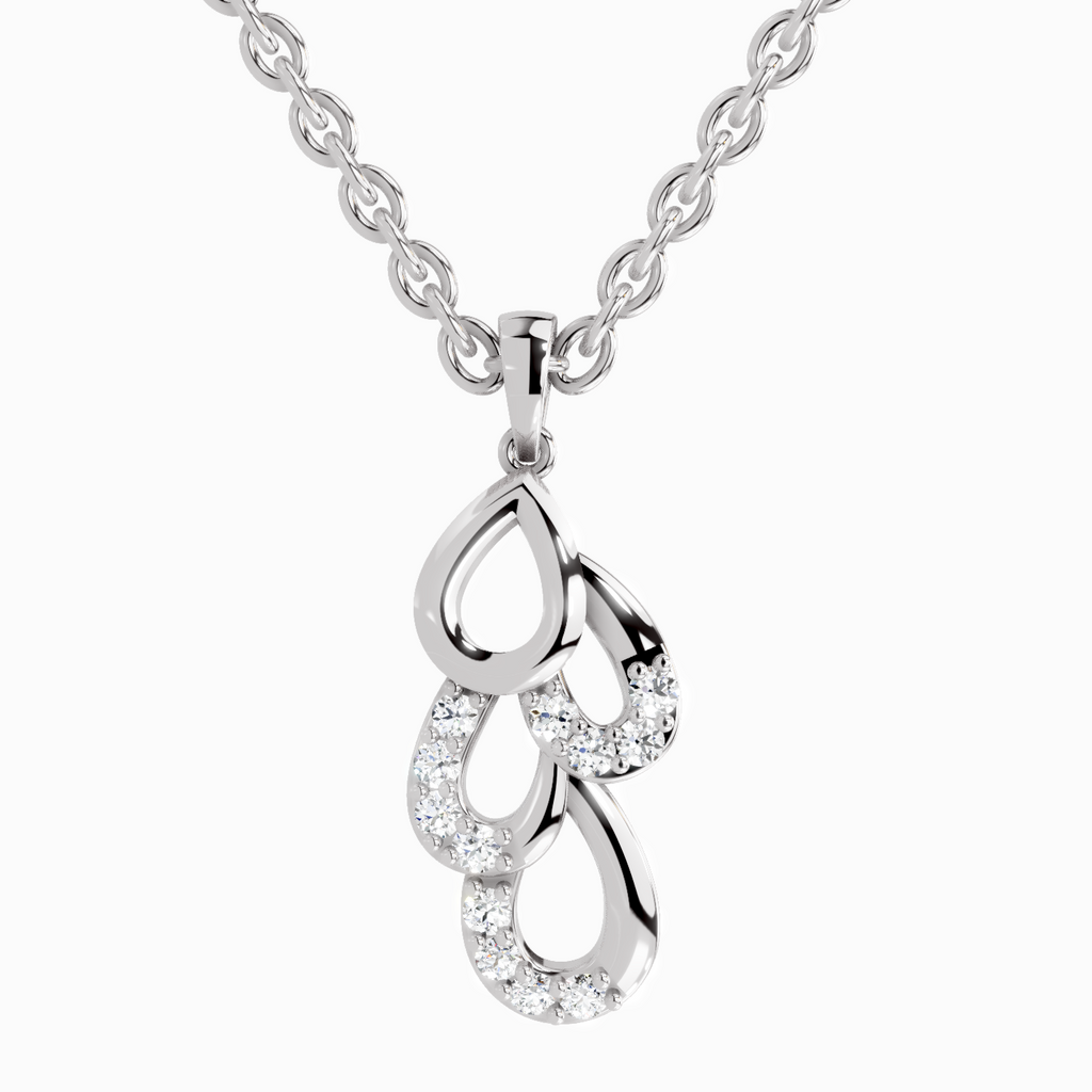 Lab Grown Diamond 0.12 Carat Drop Pendant for Women in 14K