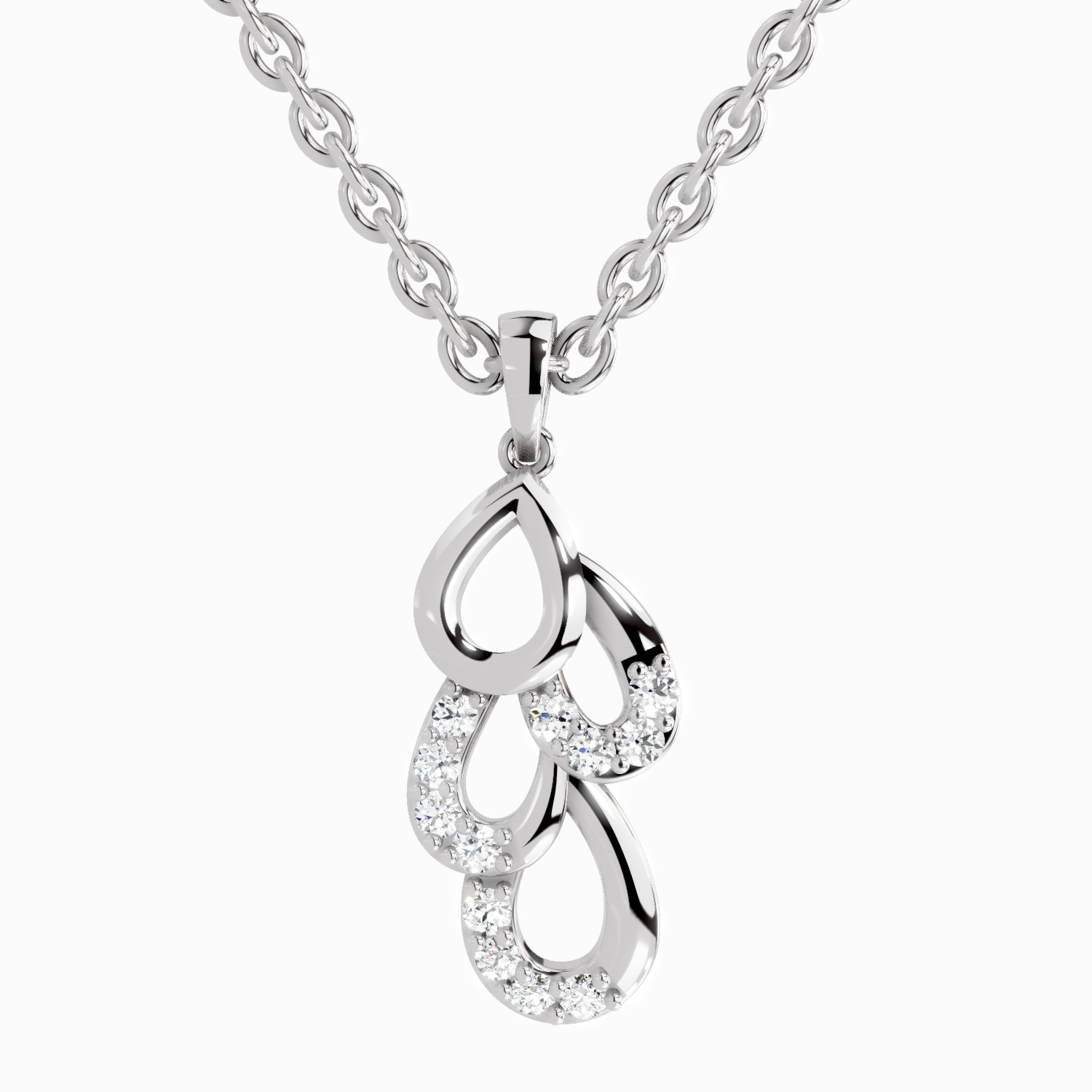 Lab Grown Diamond 0.12 Carat Drop Pendant for Women in 14K