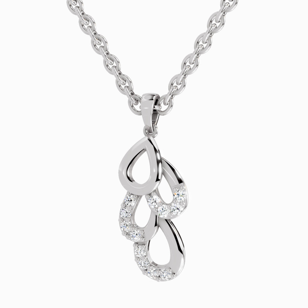 Lab Grown Diamond 0.12 Carat Drop Pendant for Women in 14K