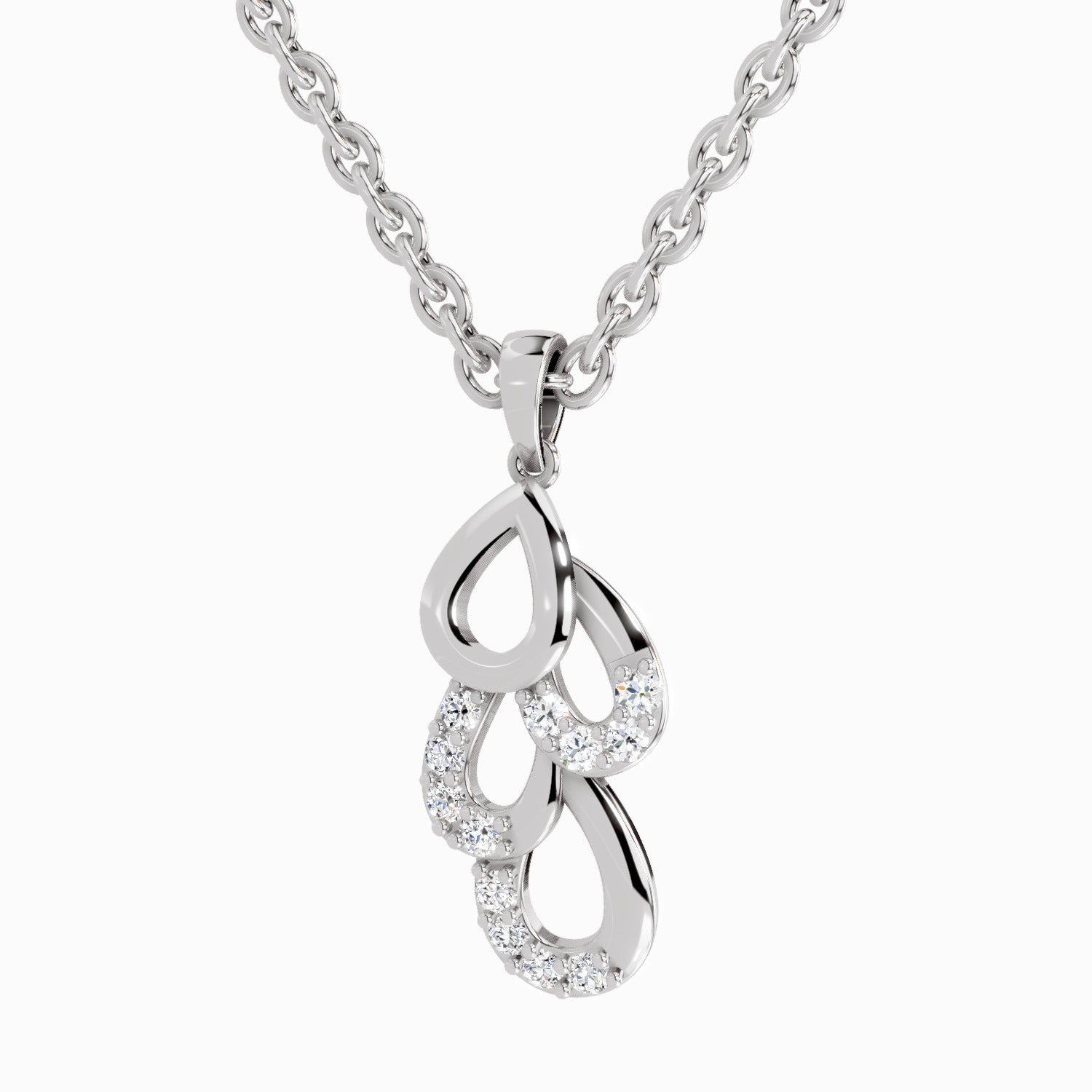 Lab Grown Diamond 0.12 Carat Drop Pendant for Women in 14K