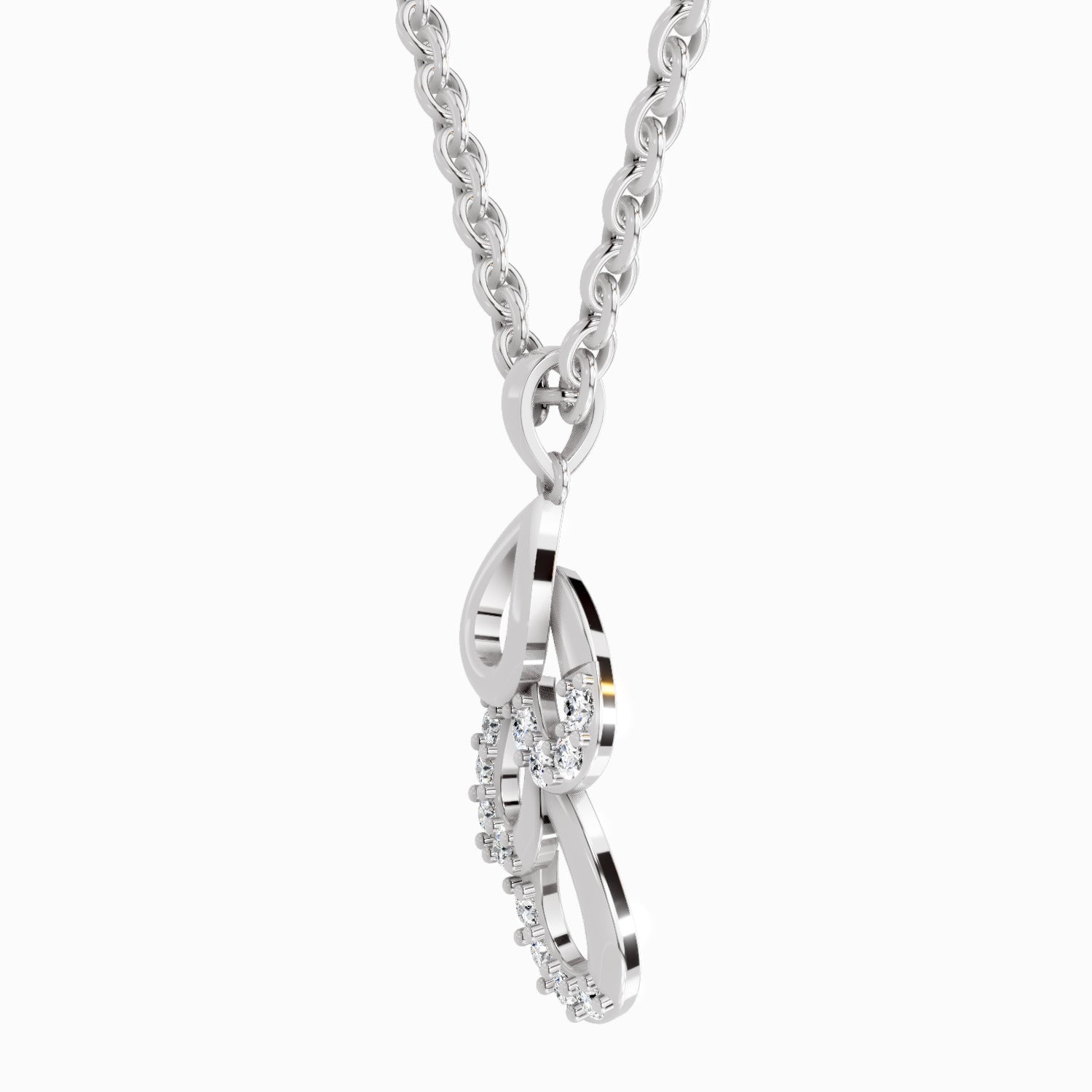 Lab Grown Diamond 0.12 Carat Drop Pendant for Women in 14K