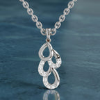 Lab Grown Diamond 0.12 Carat Drop Pendant for Women in 14K