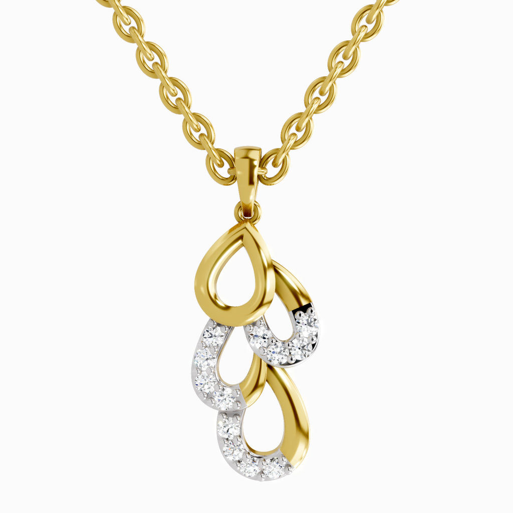 Lab Grown Diamond 0.12 Carat Drop Pendant for Women in 14K