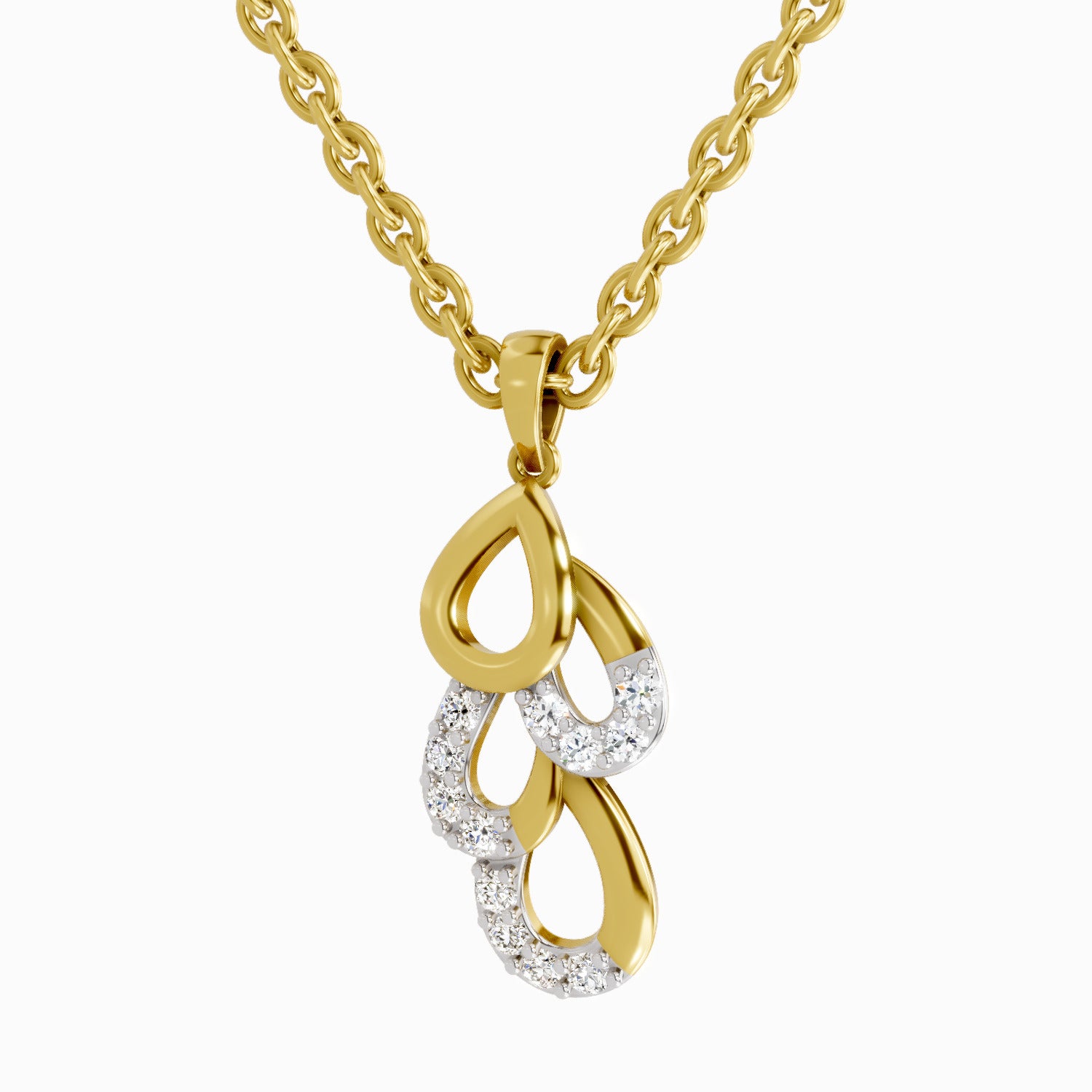 Lab Grown Diamond 0.12 Carat Drop Pendant for Women in 14K