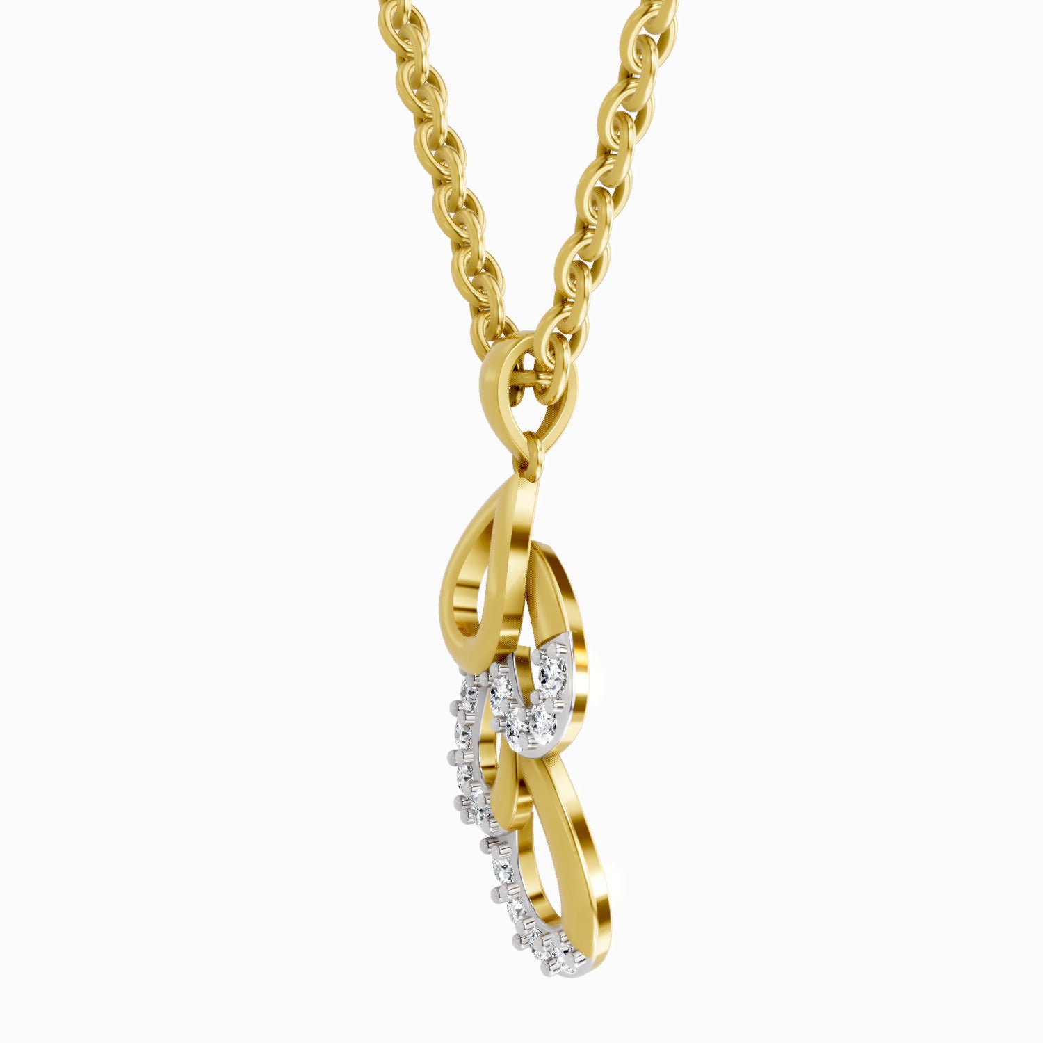 Lab Grown Diamond 0.12 Carat Drop Pendant for Women in 14K