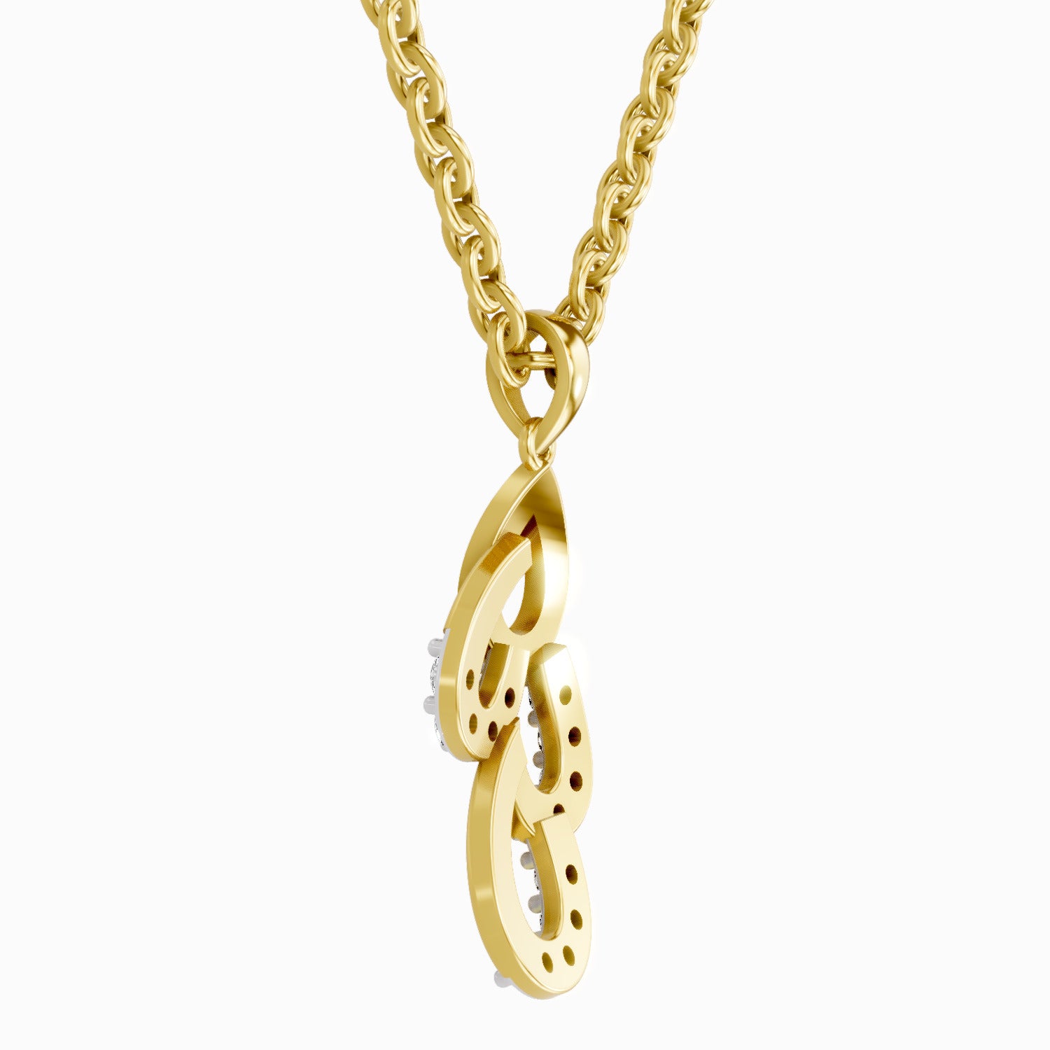 Lab Grown Diamond 0.12 Carat Drop Pendant for Women in 14K