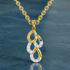 Lab Grown Diamond 0.12 Carat Drop Pendant for Women in 14K