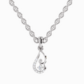 0.04 Carat Round Shape Luminous Curve Pendant | 14K White Gold
