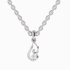 0.04 Carat Round Shape Luminous Curve Pendant | 14K White Gold