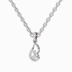 0.04 Carat Round Shape Luminous Curve Pendant | 14K White Gold
