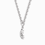 0.04 Carat Round Shape Luminous Curve Pendant | 14K White Gold