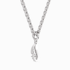 0.04 Carat Round Shape Luminous Curve Pendant | 14K White Gold