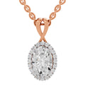 2.23 Ct Oval Shape Halo Diamond Pendant in 14K