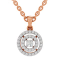 0.28 Ct Double Halo Diamond Pendant in 14K