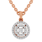 0.28 Ct Double Halo Diamond Pendant in 14K