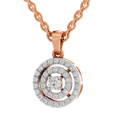 0.28 Ct Double Halo Diamond Pendant in 14K