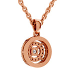 0.28 Ct Double Halo Diamond Pendant in 14K