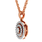 0.28 Ct Double Halo Diamond Pendant in 14K