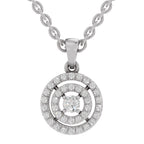0.28 Ct Double Halo Diamond Pendant in 14K