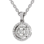 0.28 Ct Double Halo Diamond Pendant in 14K
