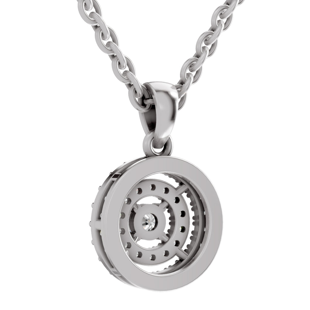 0.28 Ct Double Halo Diamond Pendant in 14K