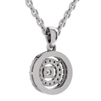 0.28 Ct Double Halo Diamond Pendant in 14K